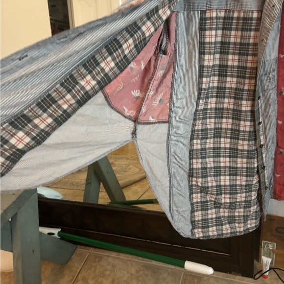 Free People oversized distressed patchwork flannel - Picture 3 of 9